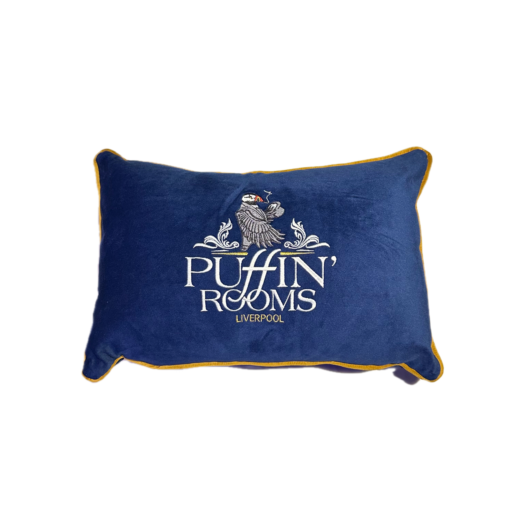 Puffin Rooms Branded Rectangle Velour Cushion